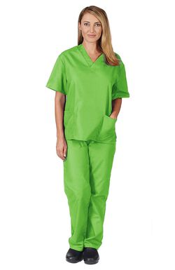 Womens Fashion Medical Nursing Scrub Tops Green Base Ringdeer 4XL